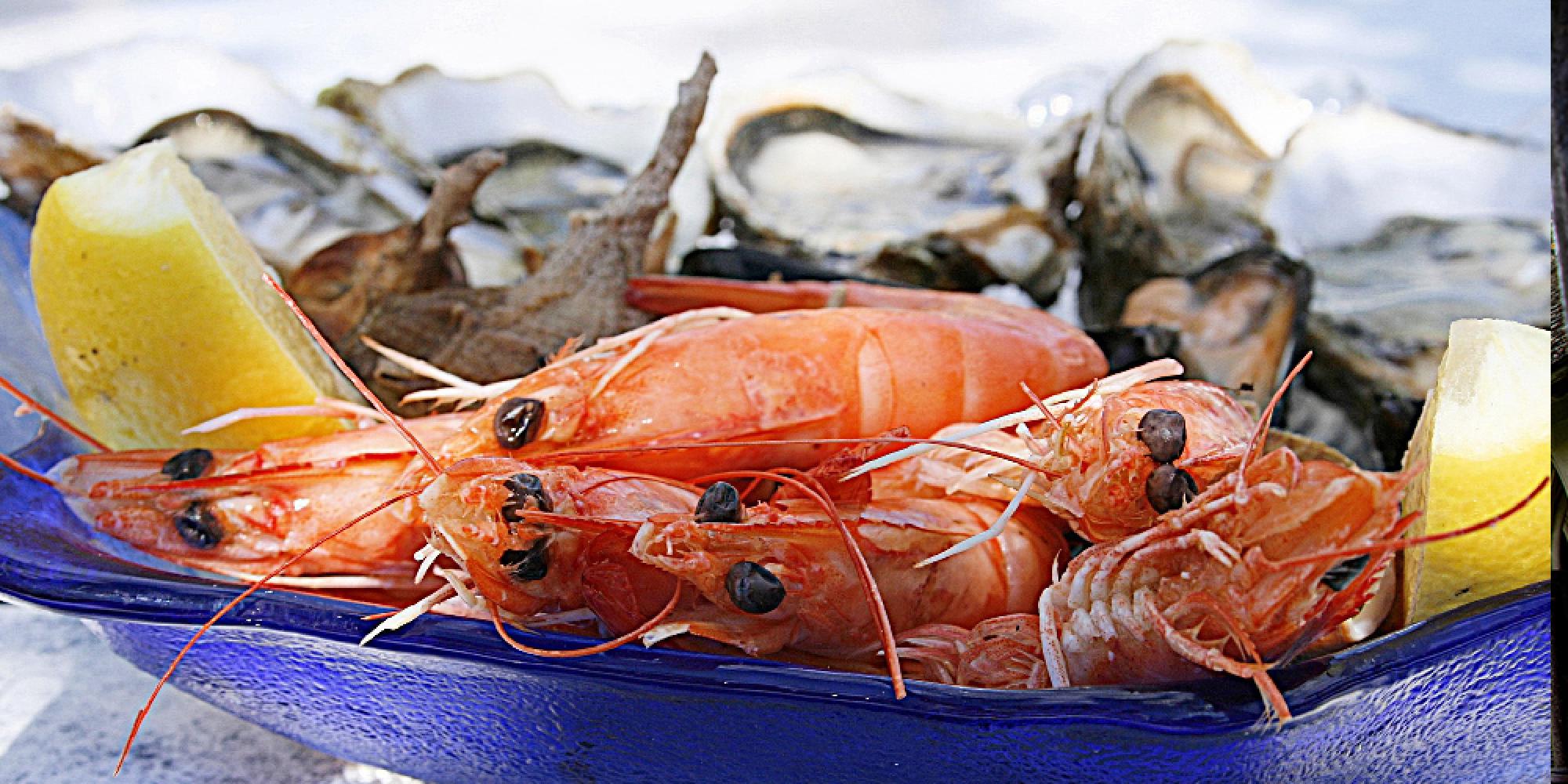 Plateau de fruit de mer au restaurant Duguesclin au Mont Saint Michel